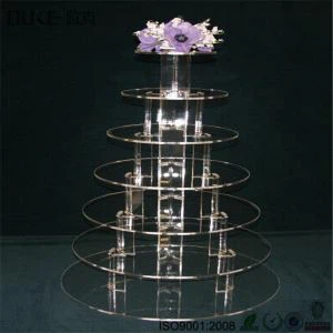 Vidre elegants 6 nivells de plexiglàs pastís estand Cupcake acrílic estands