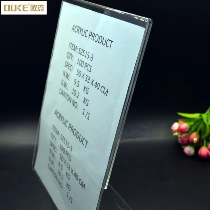 A4 Stand-up Clear Acrylic Sign Holders