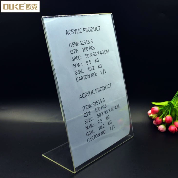 A4 Stand-up Clear Acrylic Sign Holders